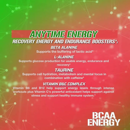 EVL BCAAs Amino Acids Powder - BCAA Energy Pre Workout Powder for Muscle Recovery Lean Growth and Endurance - Rehydrating BCAA Powder Post Workout Recovery Drink with Natural Caffeine - Watermelon