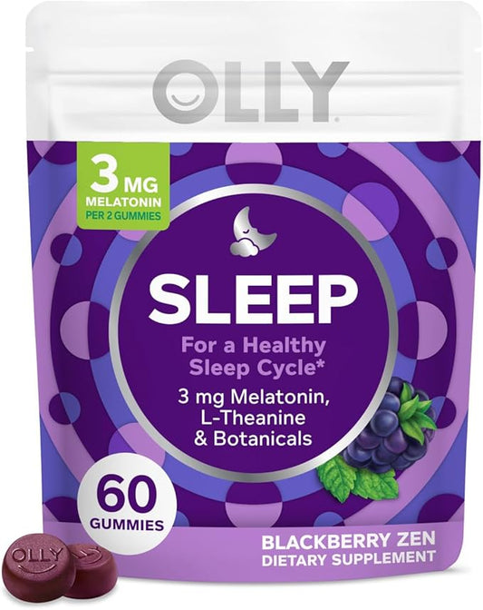 OLLY Sleep Gummy, 3 mg Melatonin, 30 Day 60 Count