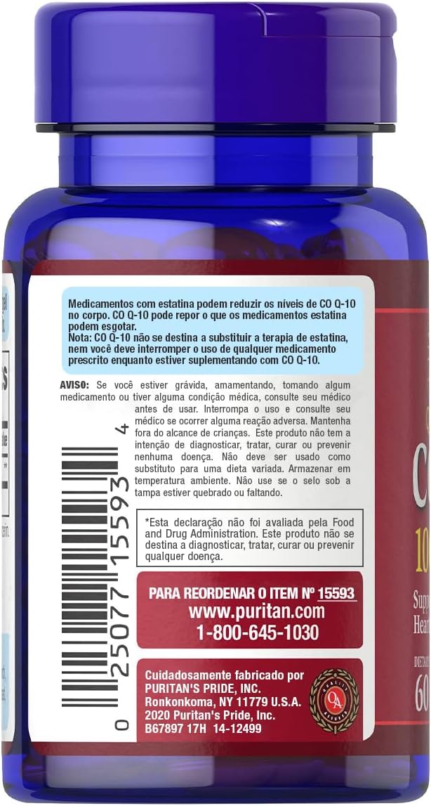 Puritan's Pride Q-Sorb CoQ10 100mg, Supports 60 Rapid 60 ct