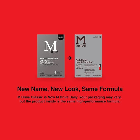 Mdrive Classic Testosterone Booster for Men, Support Healthy Prostate, Eyes, Joint, Energy, Stress Relief, KSM-66 Ashwagandha, Beta-Sitosterols, 60ct.