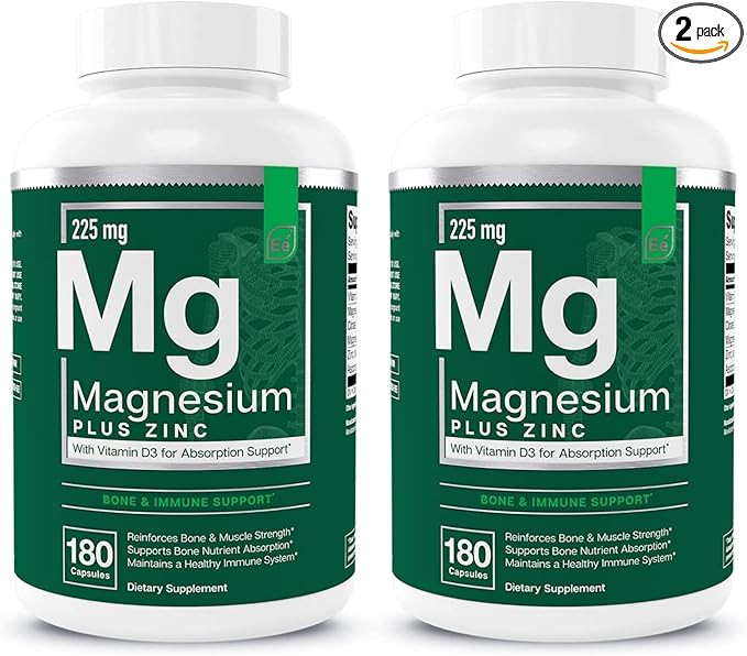 Essential Elements Magnesium & Zinc D3 for 200mg - 6 Month