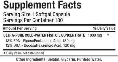 ALLMAX Nutrition Omega 3 Ultra-Pure Cold-Water 180 Count