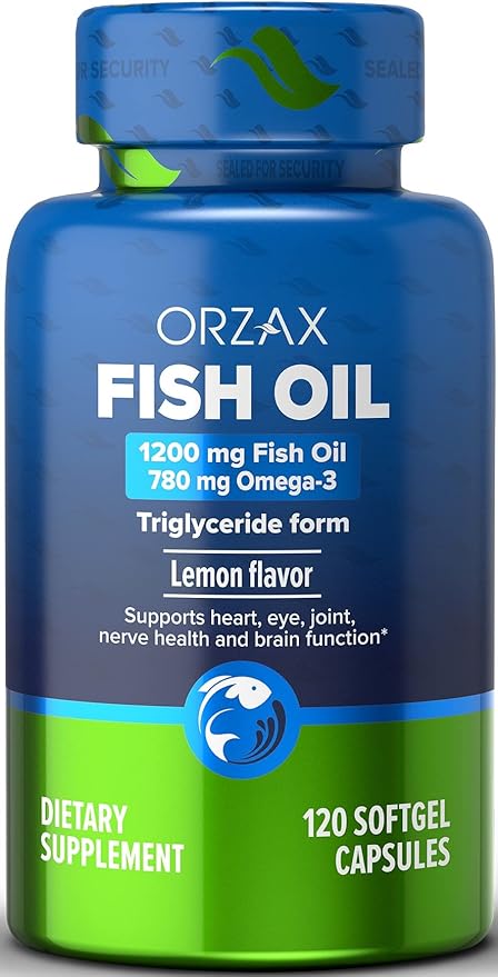 ORZAX Omega 3 Fish Oil 1200 mg 3 Supplement 120 Softgels