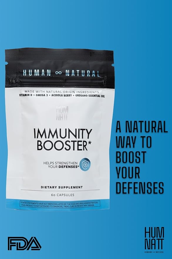 Immunity Booster, Vegan Capsules with Vitamin Omega-3, Acerola, 60 Count