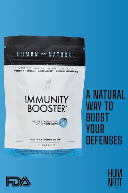 Immunity Booster, Vegan Capsules with Vitamin Omega-3, Acerola, 60 Count