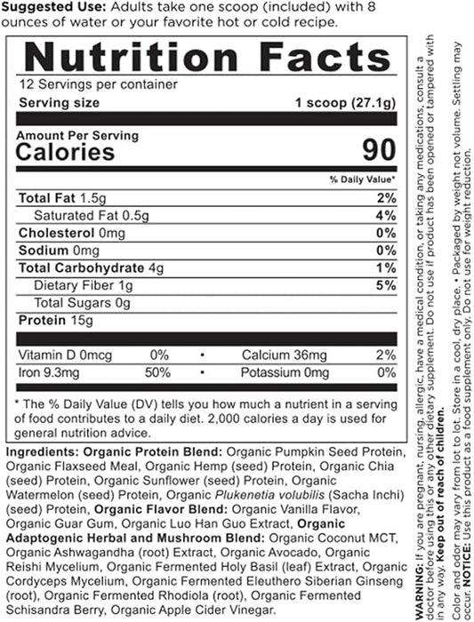 Ancient Nutrition Organic Plant Protein +, 11.5 oz