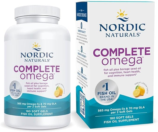 Nordic Naturals Complete Omega, Lemon Flavor 180 Soft 565 mg Omega-3 - 90 Servings