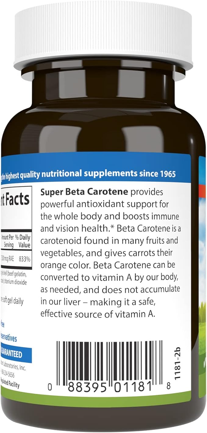 Carlson - Super Beta Carotene, 25000 (15 mg), 100 Softgels