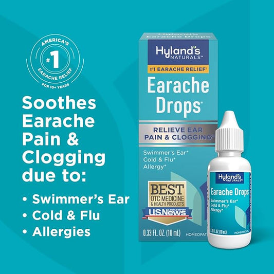 Hyland's Earache Drops, Natural Relief of 4 & 0.33 Fl