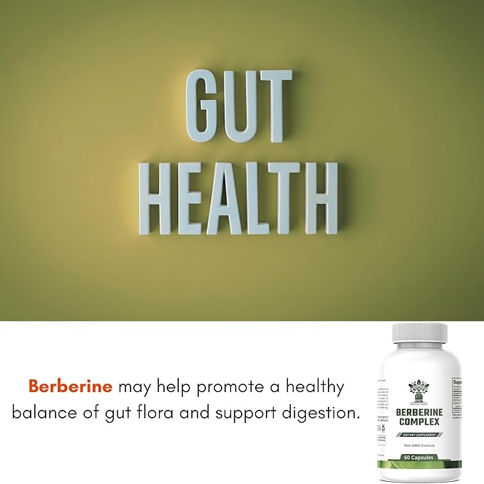 Berberine Supplement with Bitter Melon Extract and Banaba Leaf Extract - 1000mg Berberine HCL for Immune System, Weight Management - Non-GMO, Gluten-Free Berberine Complex, 60 Capsules