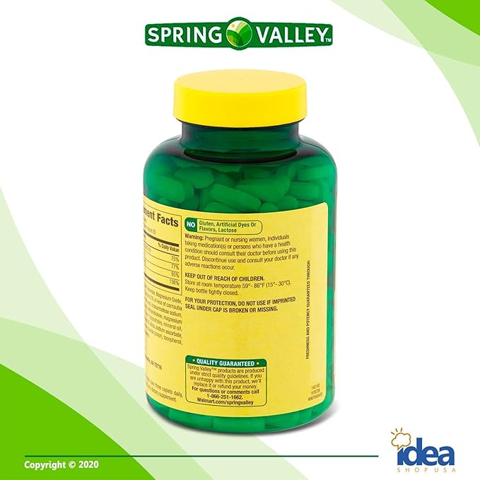 Spring Valley Calcium, Magnesium and Zinc D3 Coated 250 Ct (2 Items)