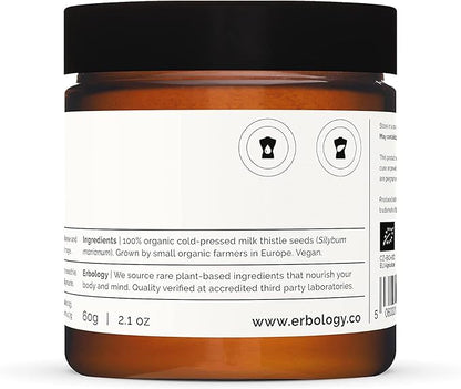 Erbology Organic Milk Thistle Powder 2.1 oz 20 Servings 180mg Silymarin 100% Milk