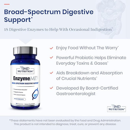 1MD Nutrition EnzymeMD 18 Plant-Based 120 Capsules (2-Pack)