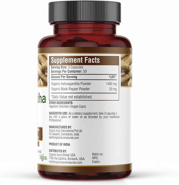 Ashwagandha with Pepper Capsules 1500mg -150