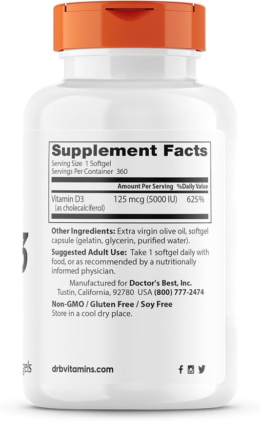 Doctor's Best Vitamin D3 5,000 IU 360 Count 1)