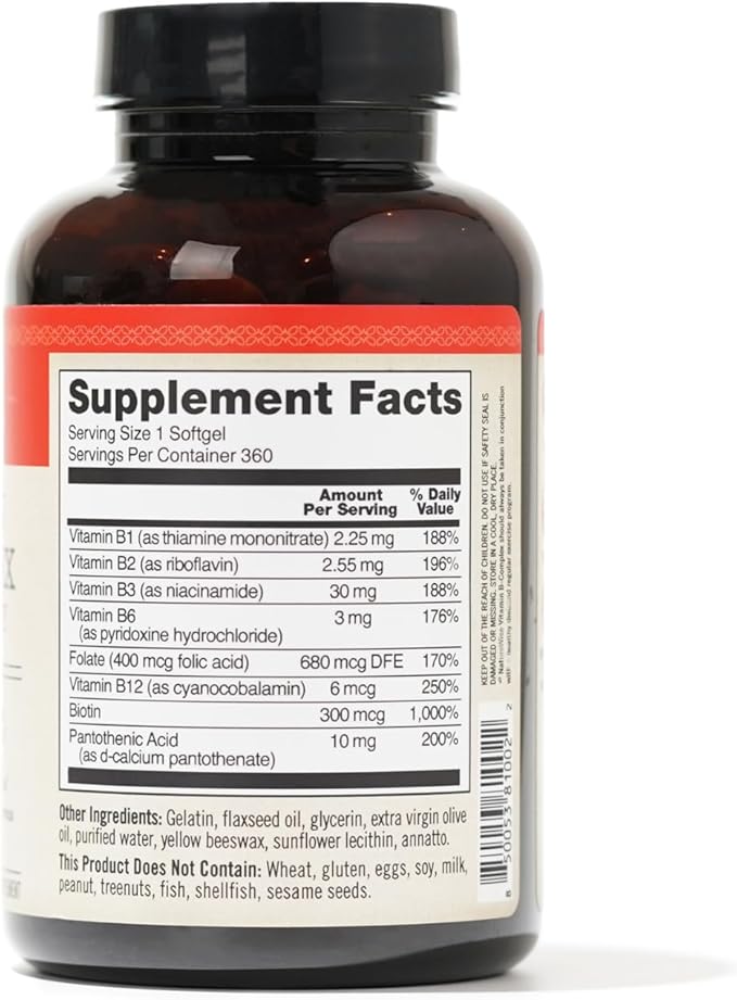 NatureWise Vitamin B Complex for Women B1 B2 B2 B3 B3 B6 B6 B12 B12 - 360 Softgels[1-Year Softgels[1-Year Supply]