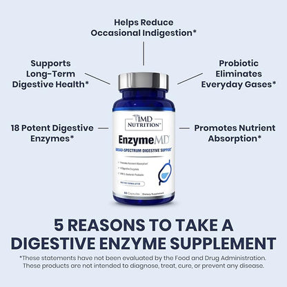 1MD Nutrition EnzymeMD 18 Plant-Based 120 Capsules (2-Pack)
