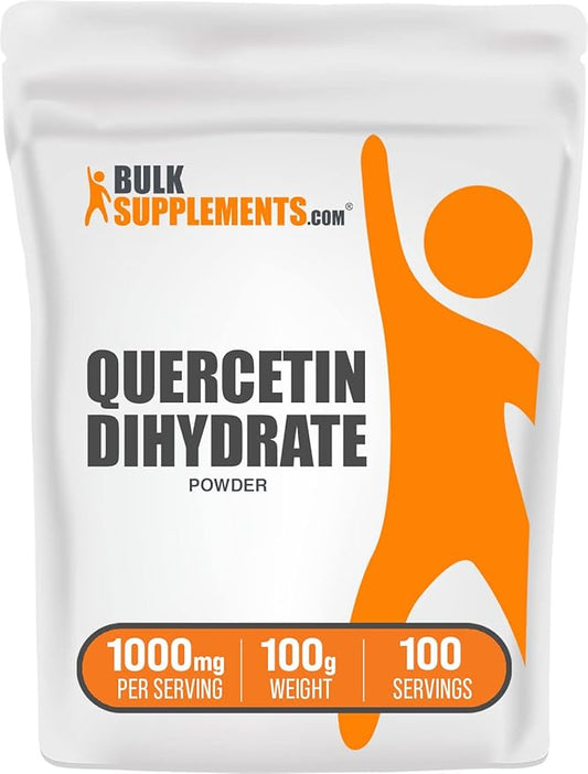 BulkSupplements.com Quercetin Dihydrate Powder - Quercetin Supplements, Quercetin 1000mg - Antioxidants Source, Vegan & Gluten Free, 1000mg per Serving, 100g (3.5 oz) (Pack of 1)