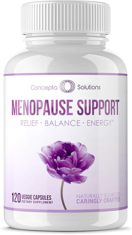 Menopause Relief Supplement Weight Management - Natural Support & Energy, Hormonal Balance, Reduce Hot Flashes Cold Sweats & Mood Swings - 120 Capsules (60 Day Supply)