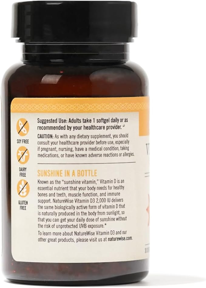 NatureWise Vitamin D3 2000iu (50 mcg) 30 Count,