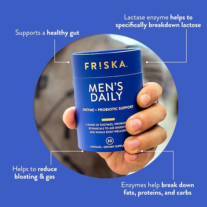 FRISKA Men’s Daily Digestive Enzyme and 90 Capsules