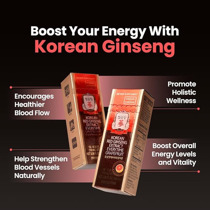 JungKwanJang Grapefruit Flavored Korean Red Ginseng 10 Packs
