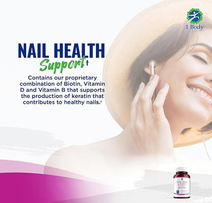1 Body Hair Skin and Nails 26 Vitamins, 60 Vegan