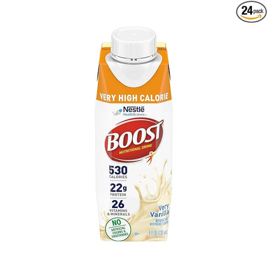 Boost Very High Calorie Vanilla Nutritional 22g Protein, 530 Nutrient 8 Fl 24)