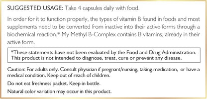 High Potency Methyl B Vitamins Active 5-MTHFR - 120 Capsules