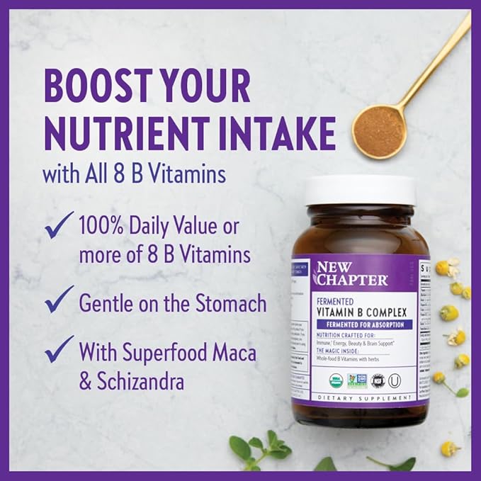 New Chapter Vitamin B Complex, Fermented 100% Vegan, 90 Count