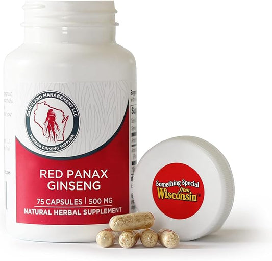 100% Authentic Korean Red Panax Ginseng -500 mg. (75 ct)
