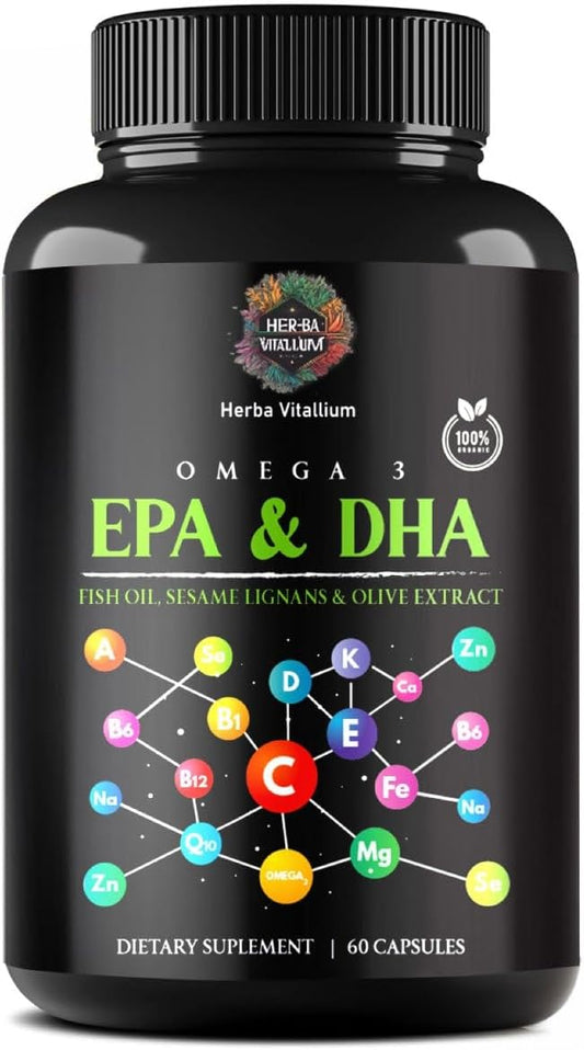 Omega Pure Plus Organic Omega 3 Omega-3 Fatty 60 Capsules