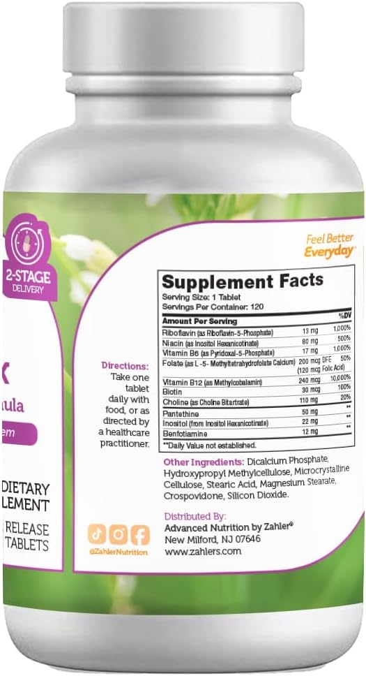 Zahler B Complex, Bioactive B-Complex Vitamins 120 Timed