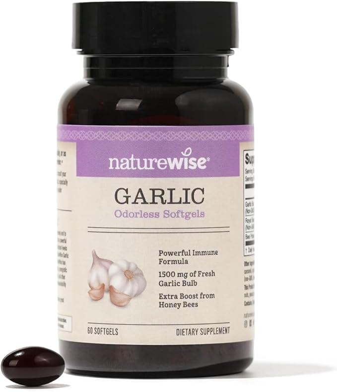 NatureWise Odorless Garlic Pills 1500 mg 60 Softgels [2-Month Supply]