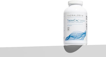 Theralogix TheraCal D2000 - Bone Health Support Supplement with Calcium, Magnesium, Vitamin D3, Vitamin K2 & Boron* - 90-Day Supply - NSF Certified - 360 Tablets
