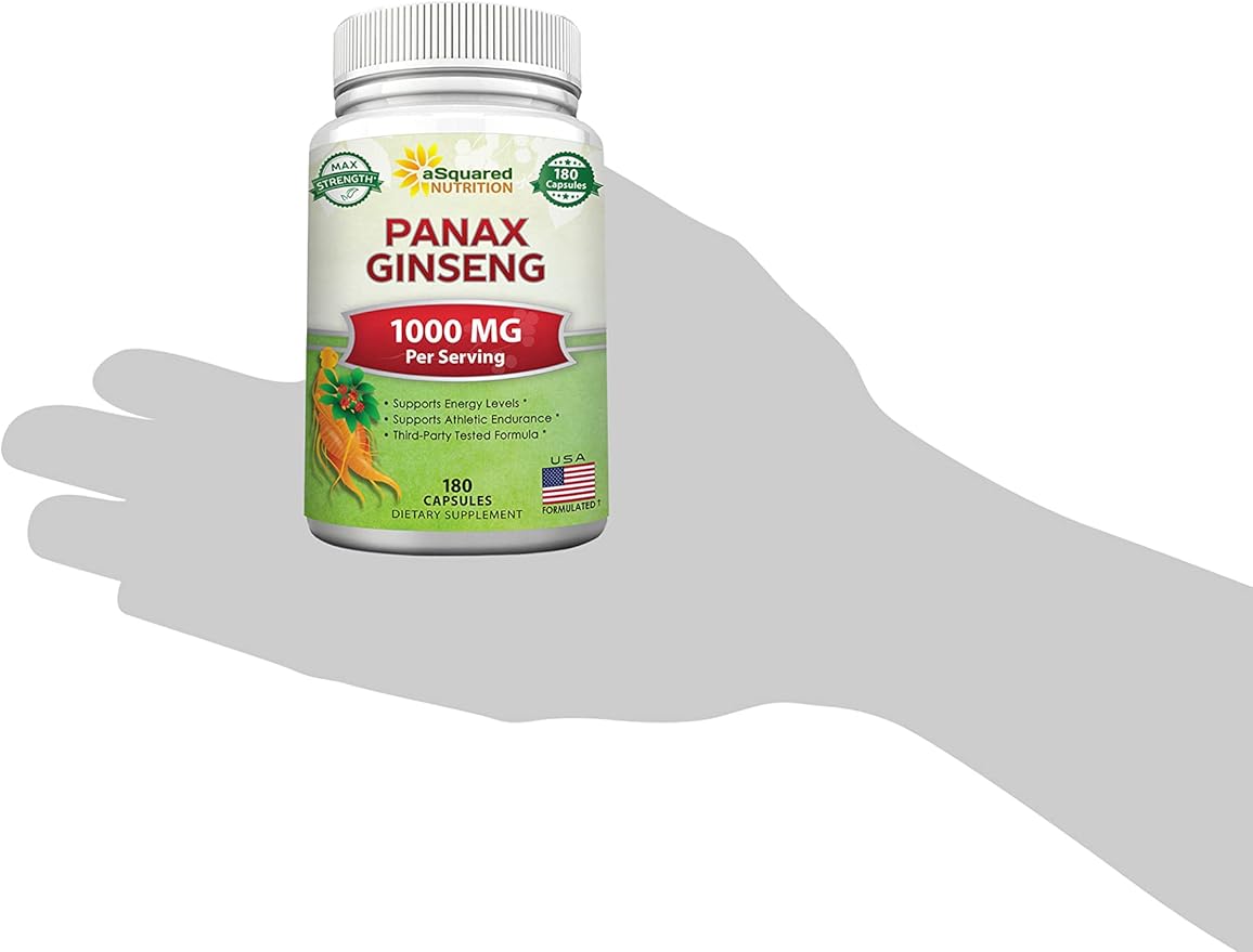 aSquared Nutrition Red Korean Panax Ginseng (1000mg Max 180 Capsules