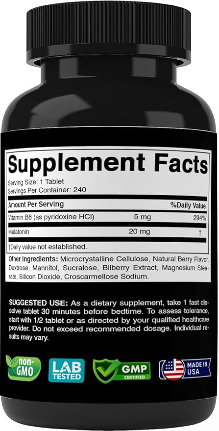Melatonin 20mg - 240 Fast Dissolve 240 Count 3)