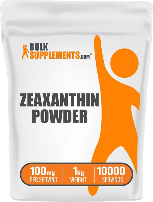 BulkSupplements.com Zeaxanthin Powder - Zeaxanthin Supplements, from Marigold Flower Extract - Gluten Free, 100mg (Zeaxanthin 5mg) per Serving, 1kg (2.2 lbs) (Pack of 1)