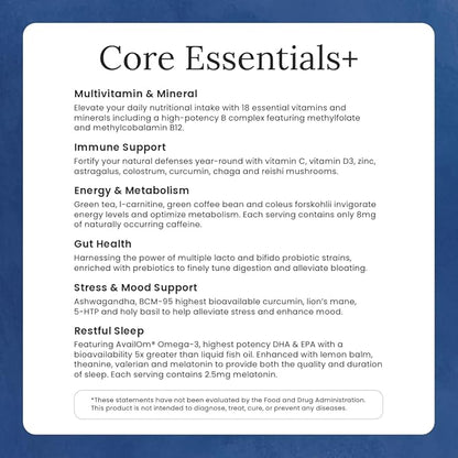 Gulp Core Essentials AM PM Multivitamin 3, Probiotics, 60 Servings, 2 Month