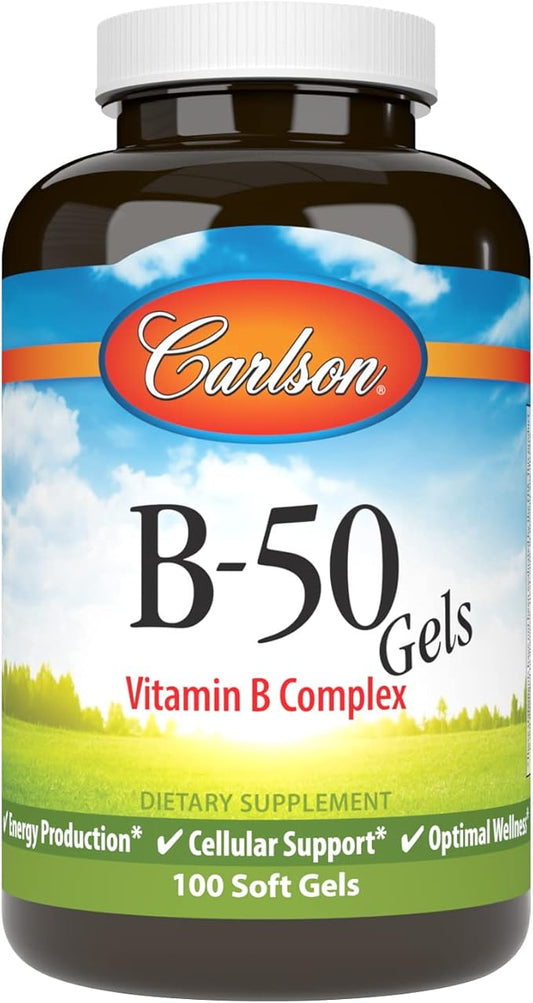 Carlson - B-50 Gels, Vitamin B 100 Softgels