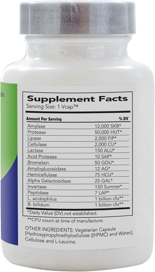 AbsorbAid Platinum Digestive Enzyme Support 120 12 Digestive 2 Probiotics