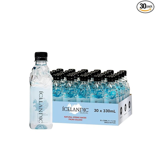 Icelandic Glacial Natural Spring Alkaline Water, 11.16 Fl Oz (30 Count)