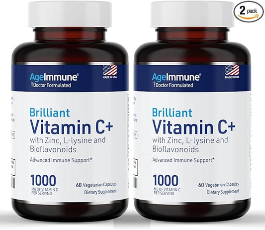 Vitamin C 1000mg Complex with L-Lysine 500mg, Zinc 12mg, Bioflavonoids 300mg. Doctor Bottles.(2)