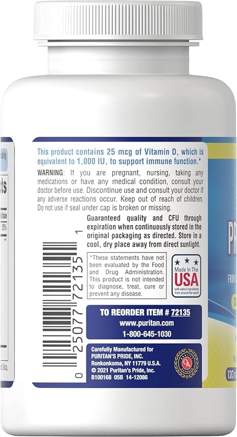 Puritan's Pride Probiotic 10 with Vitamin 60 Count,