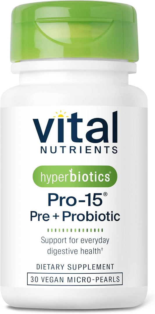 Hyperbiotics Vital Nutrients Pro-15 Pre + Probiotic 15 Strains| 30 Pearl