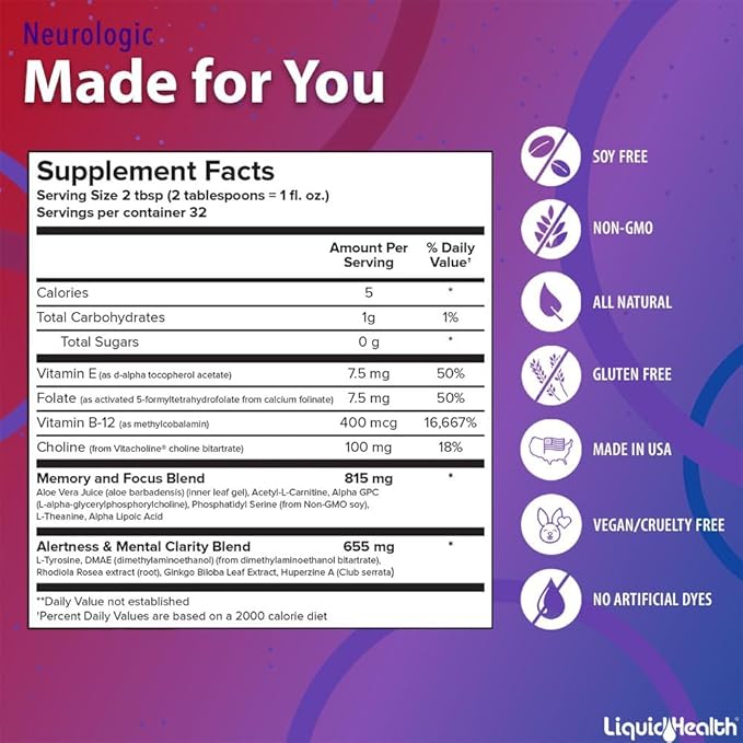 LIQUIDHEALTH 32 Oz Liquid Neurologic Focus