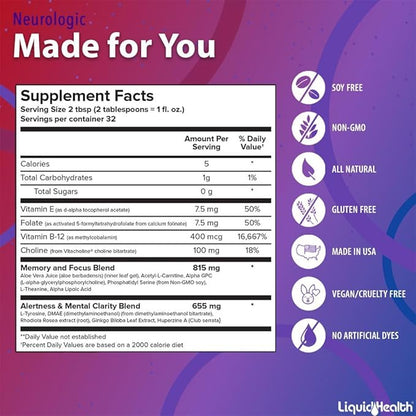 LIQUIDHEALTH 32 Oz Liquid Neurologic Focus