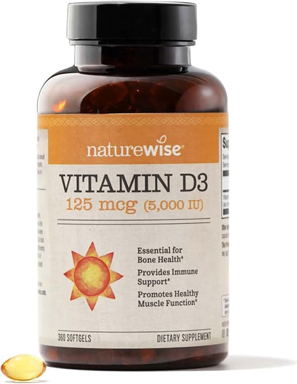 NatureWise Vitamin D3 5000iu (125 mcg) 1 Year 360 Count