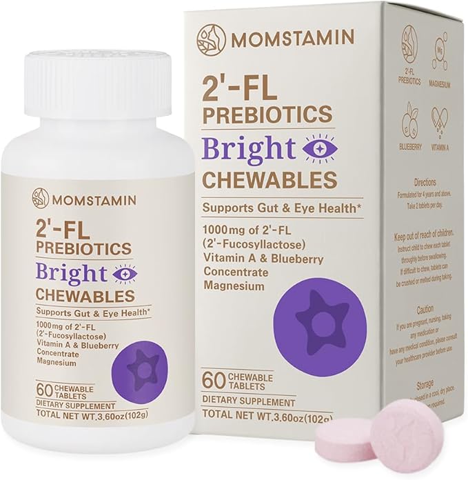 MOMSTAMIN 2'-FL Prebiotics Bright Chewable Tablet 2 Fucosyllactose 60 Tablets