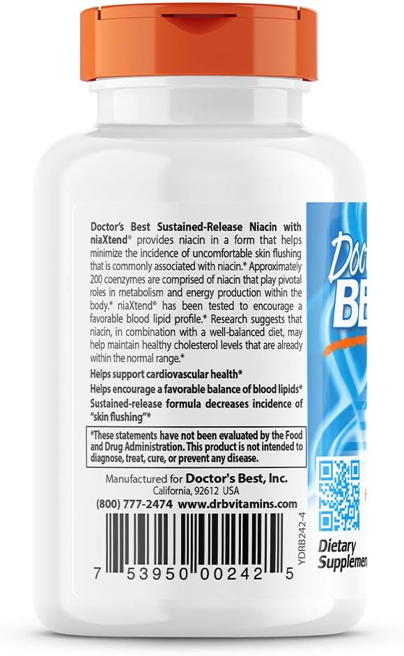 Doctor's Best TimeRelease Niacin with Niaxtend 500 mg 120 Count